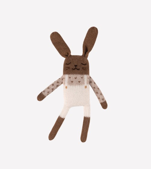 BUNNNY KNIT TOY | ecru overalls