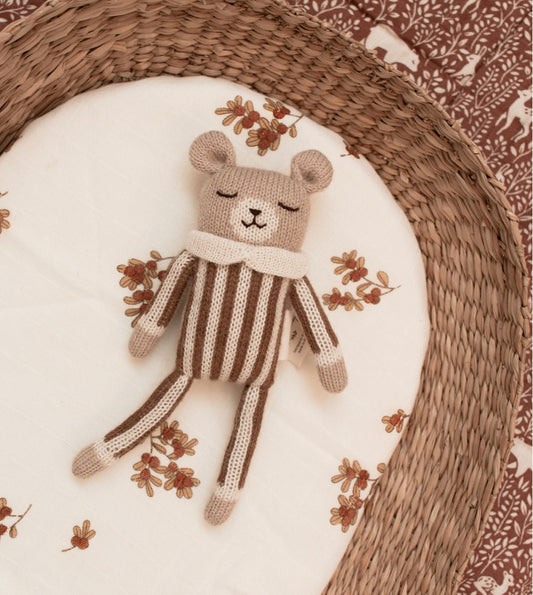 TEDDY KNIT TOY | nut striped jumpsuit