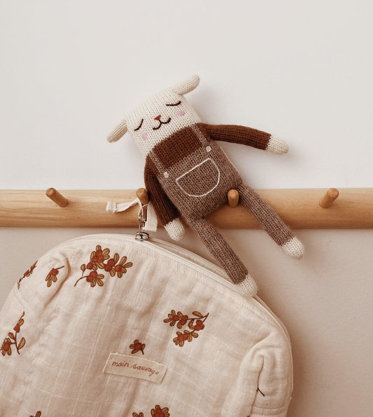 LAMB KNIT TOY | oat overalls