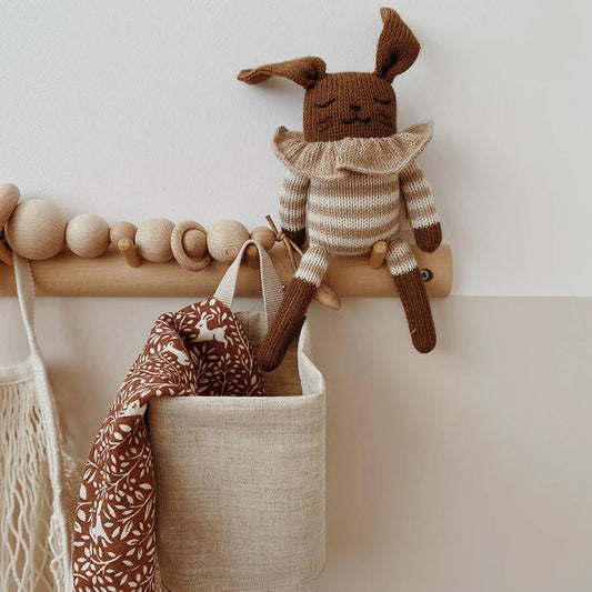 BUNNNY KNIT TOY | sand striped romper